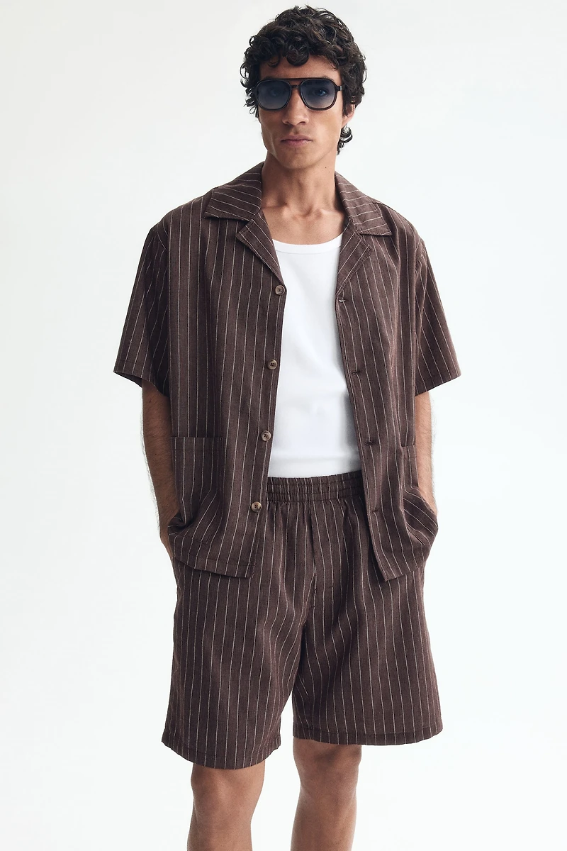 Ensemble chemise et short en lin mélangé
