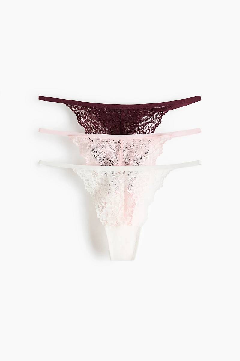 3-pack Lace Thong Briefs