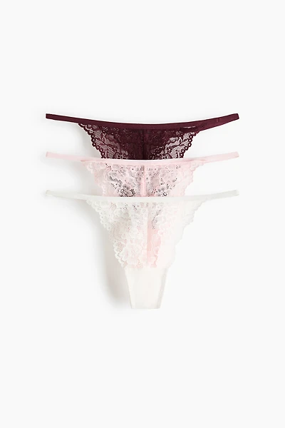 3-pack Lace Thong Briefs