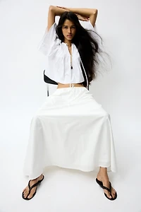 Jupe maxi en popeline de coton
