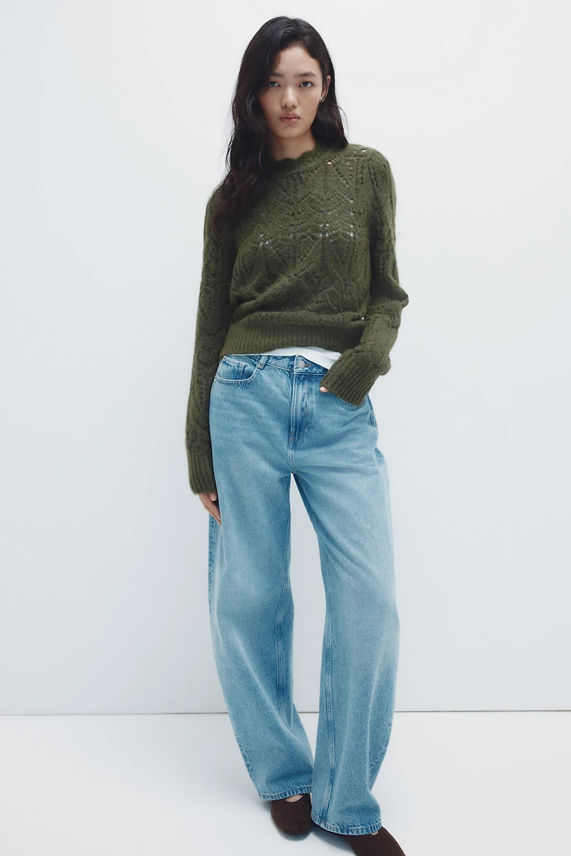 Pointelle-Knit Sweater
