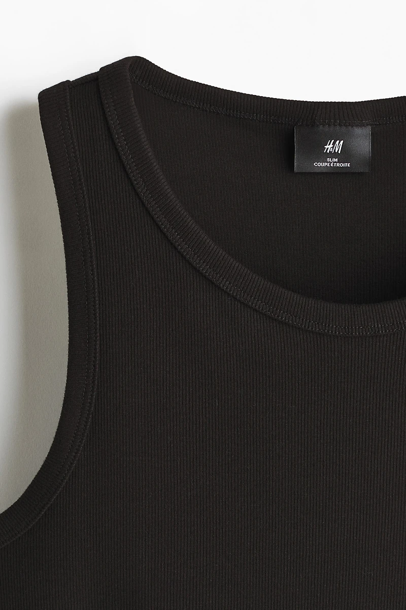 Slim-Fit Ribbed Tank Top