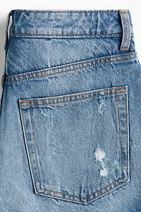 Distressed-Look Denim Shorts