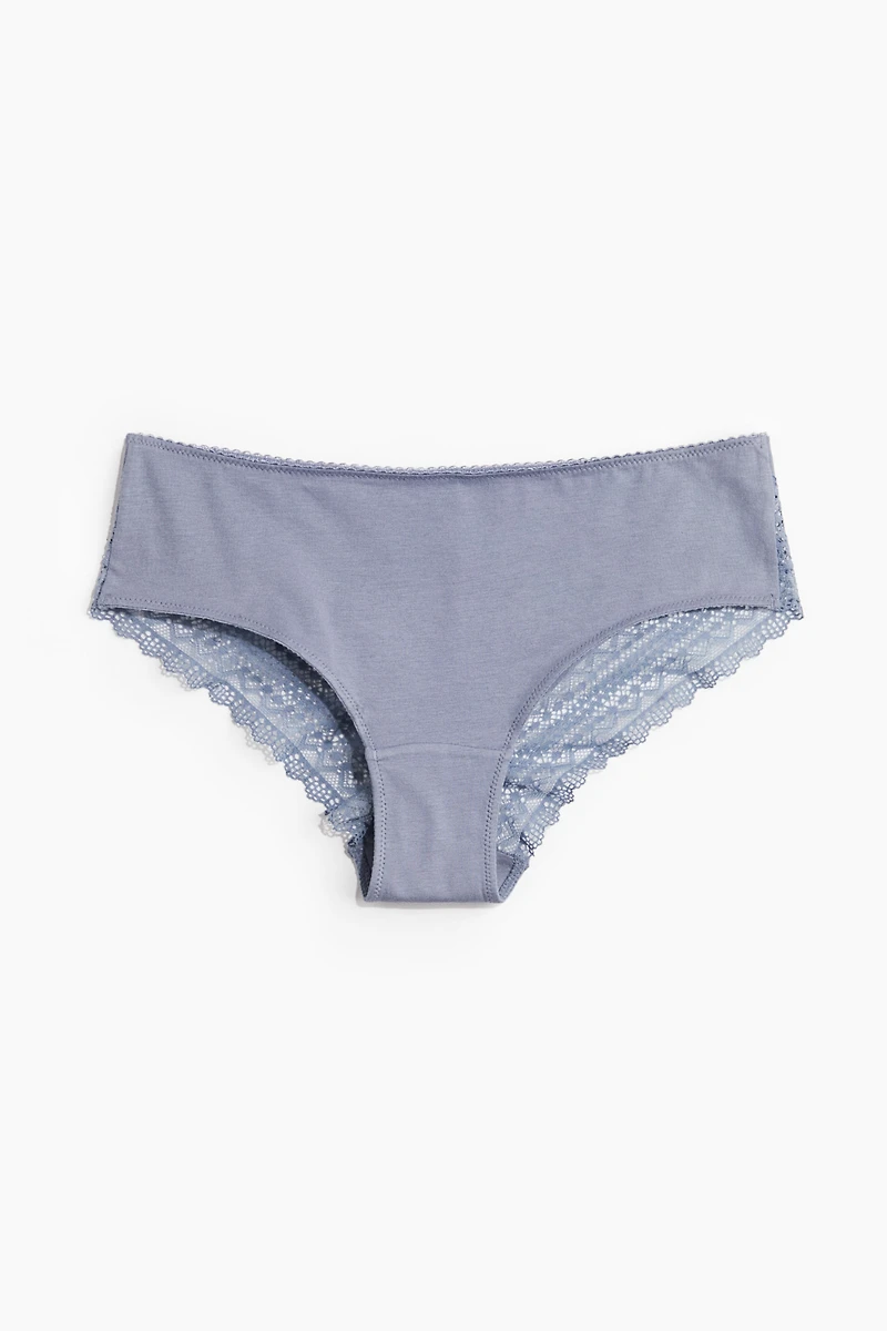 3-pack Cotton and Lace Hipster Briefs