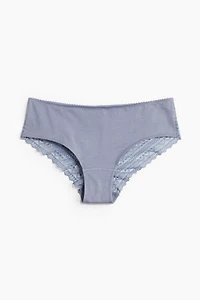 3-pack Cotton and Lace Hipster Briefs