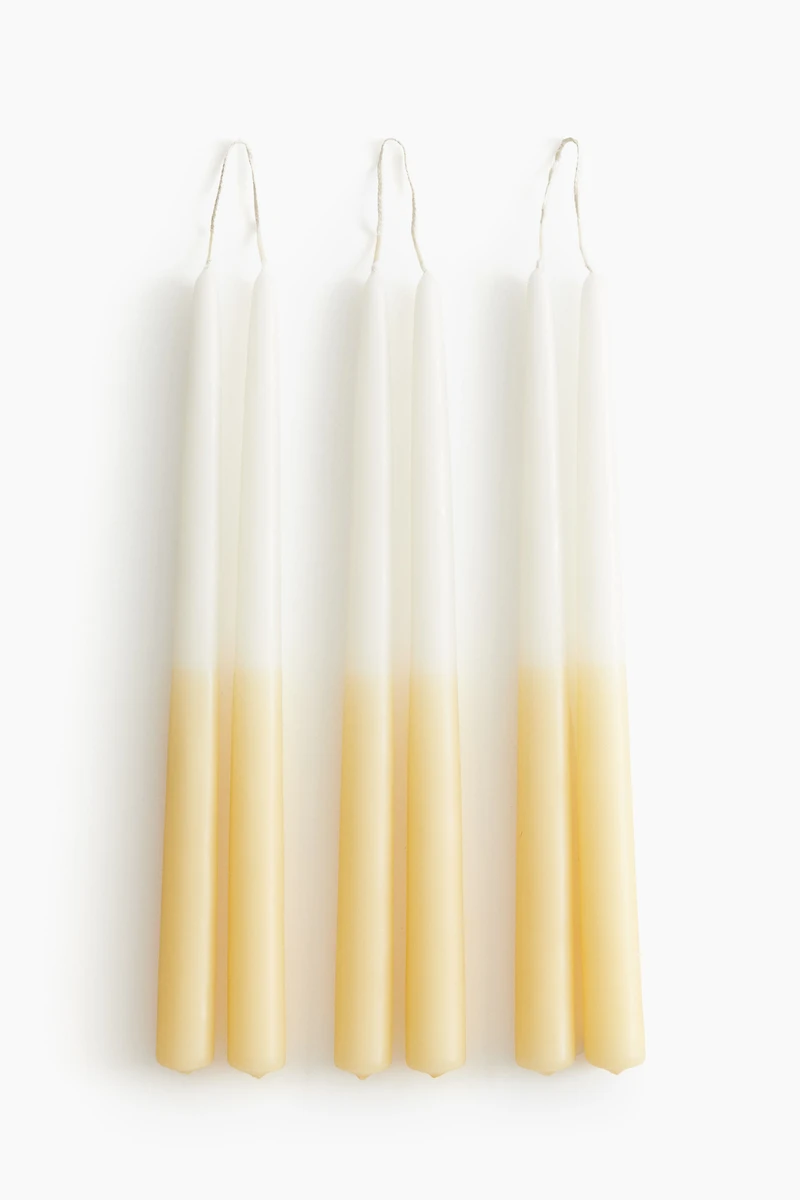 6-pack Dip-Dye Taper Candles