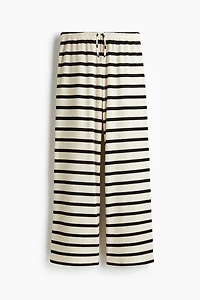 Wide-Leg Rib-Knit Pants