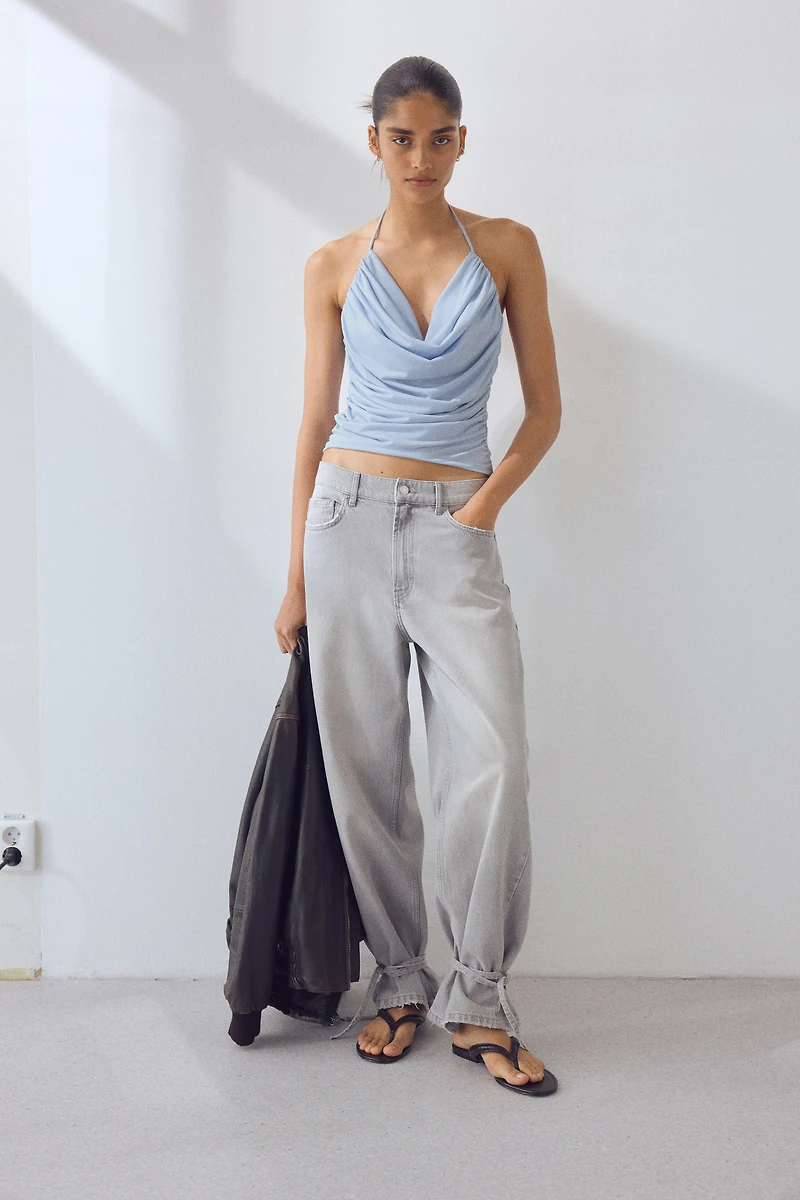 Draped Halterneck Top