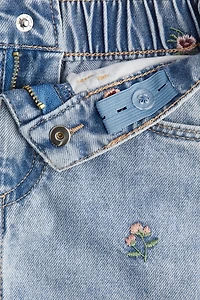 Embroidered-Detail Denim Skirt