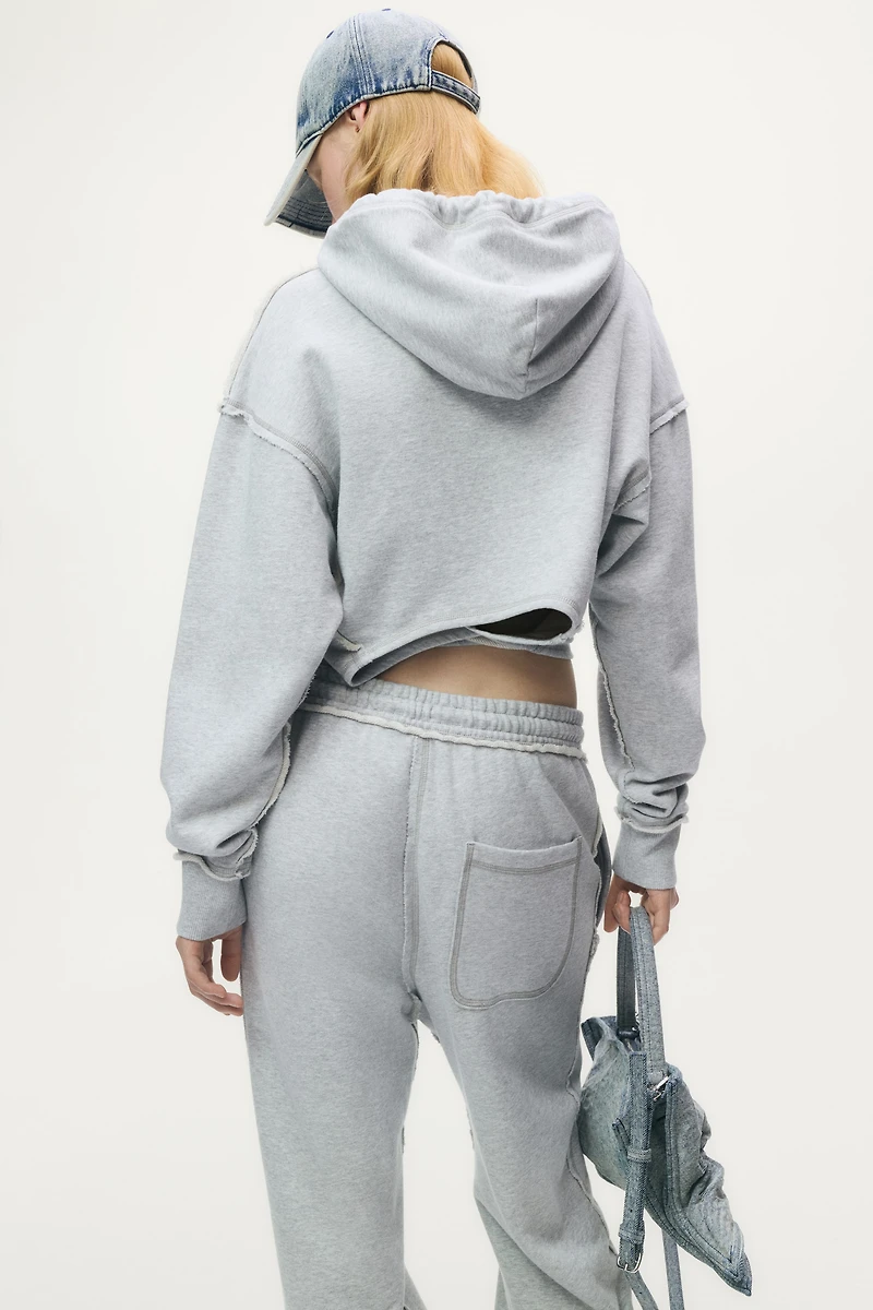 Tie-Detail Printed Hoodie