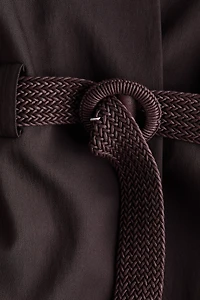 Belted Lapelless Jacket