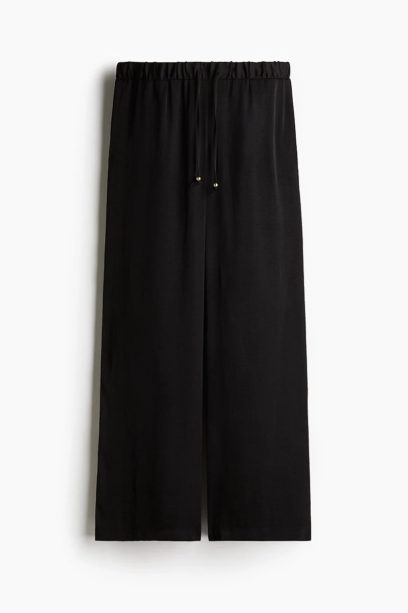 Wide-Leg Drawstring Pants