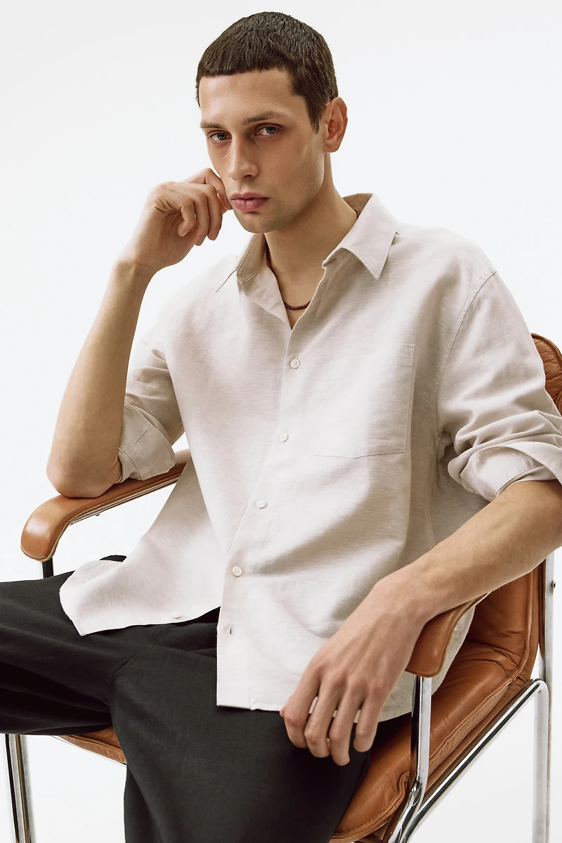 Relaxed-Fit Linen-Blend Shirt