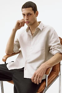 Relaxed-Fit Linen-Blend Shirt