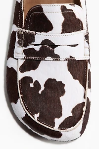 Mules mocassins en cuir