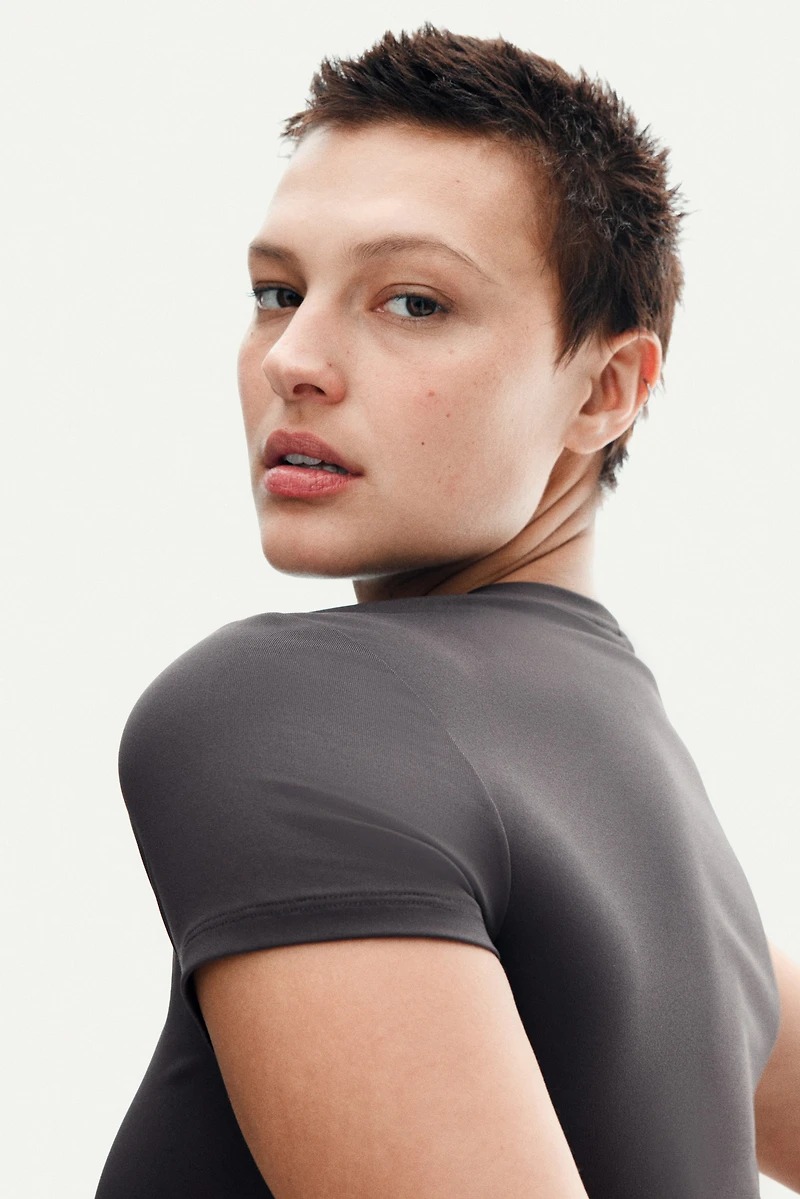 Microfiber Cropped T-Shirt