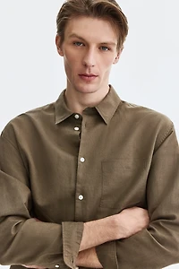 Relaxed-Fit Linen-Blend Shirt