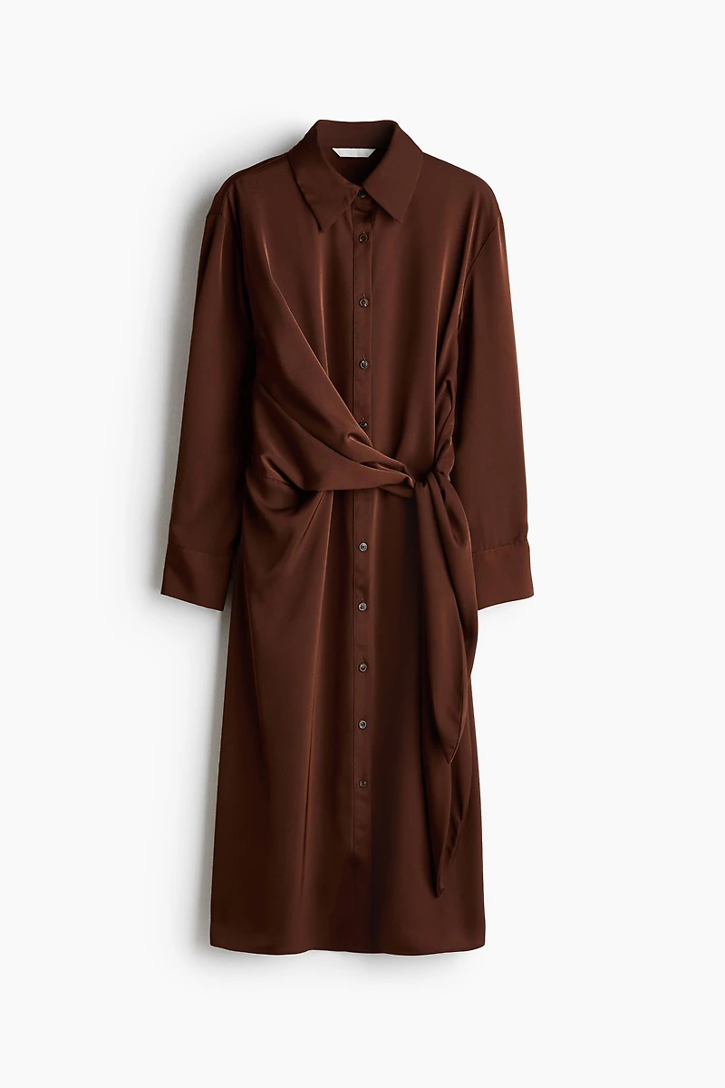 Tie-Detail Shirt Dress