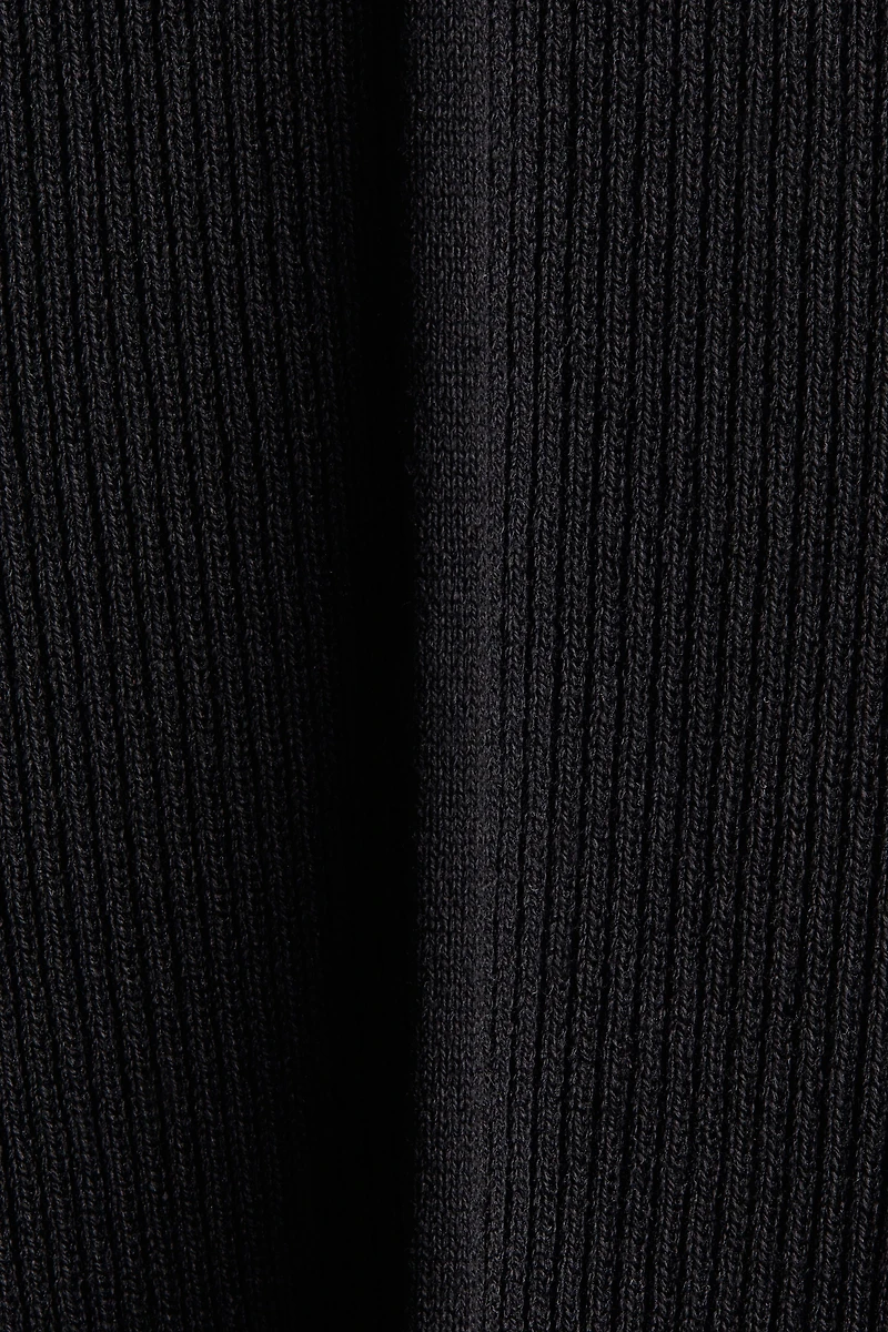 Rib-Knit Dress with Flared Skirt