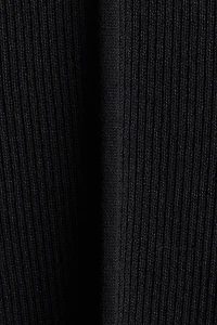 Rib-Knit Dress with Flared Skirt