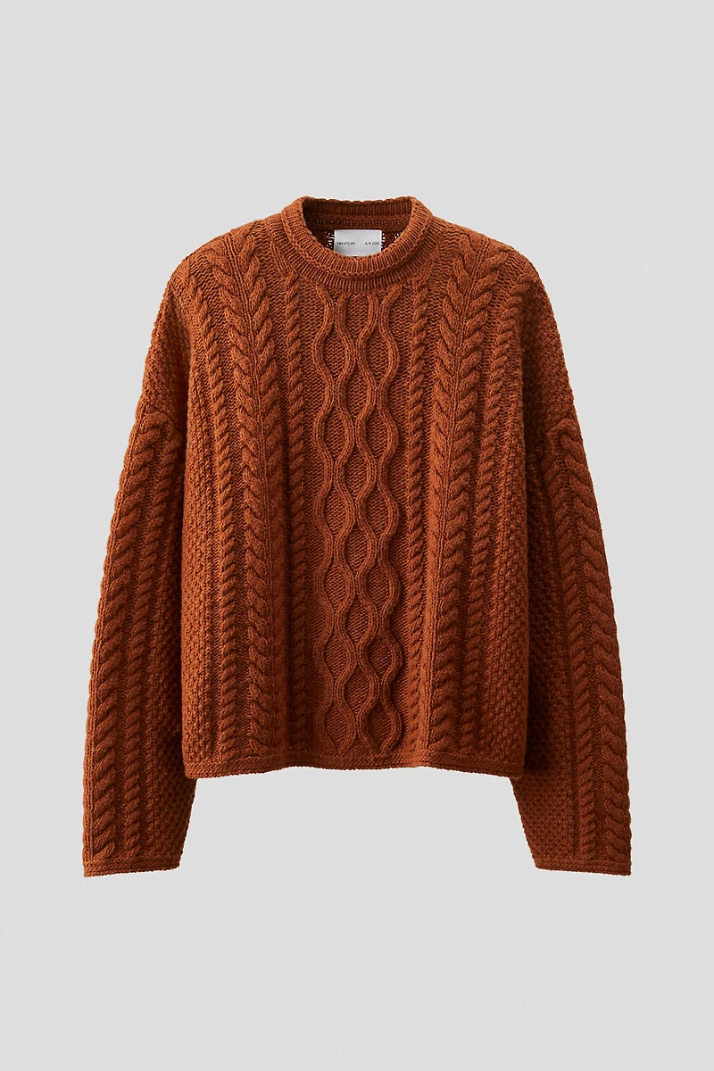 Cable-Knit Wool-Blend Sweater