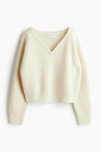 Rib-Knit Wool Sweater