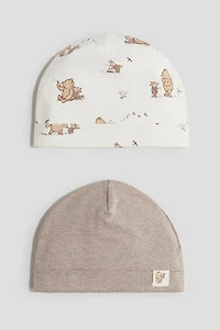 Lot de 2 bonnets en jersey coton