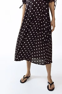 MAMA Puff-Sleeved Wrap Dress
