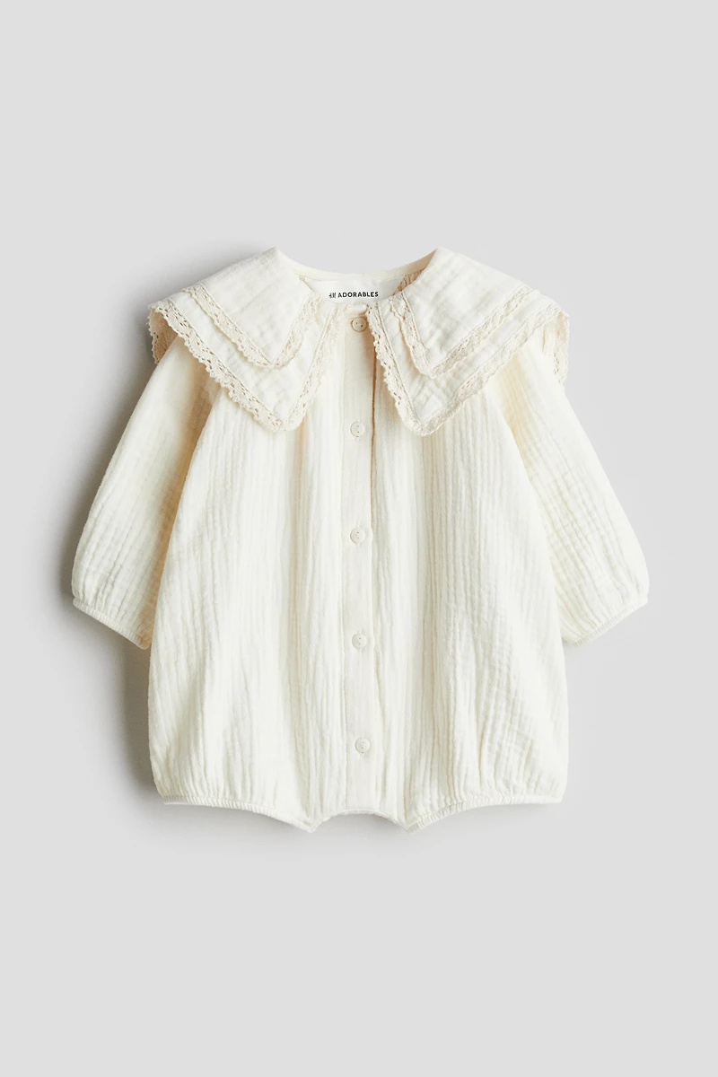 Cotton muslin romper suit