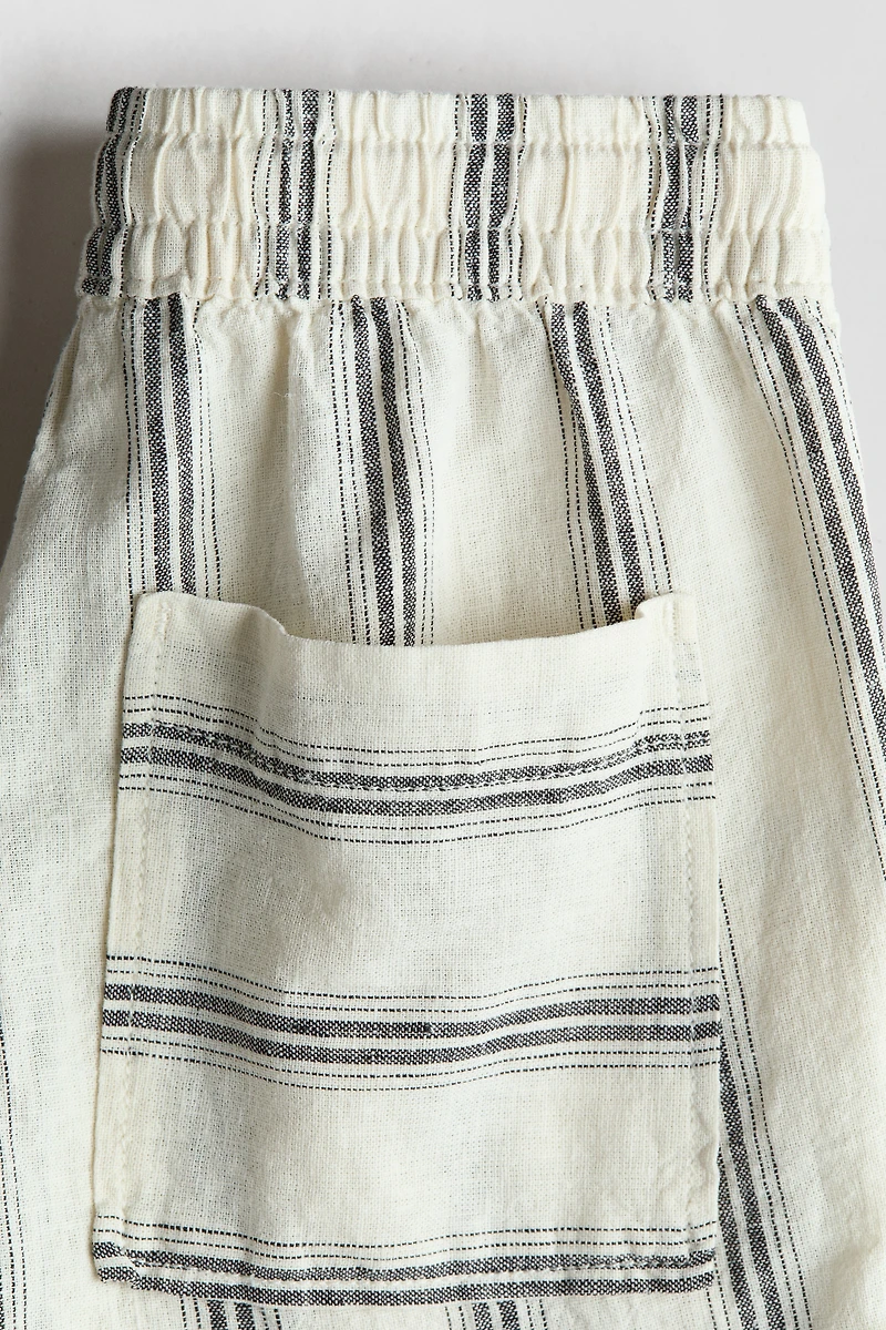 Linen-Blend Drawstring Shorts