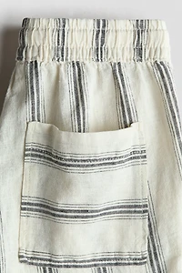 Linen-Blend Drawstring Shorts