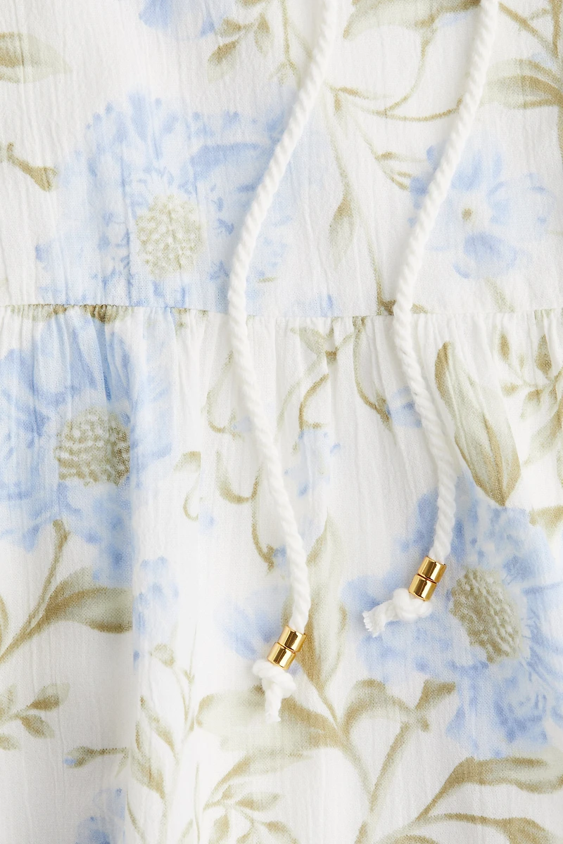 Flared-Hem Cotton Dress