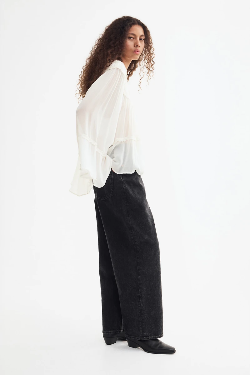 Ruffled Viscose Blouse