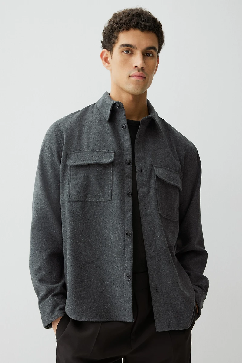Regular Fit Felted Overshirt