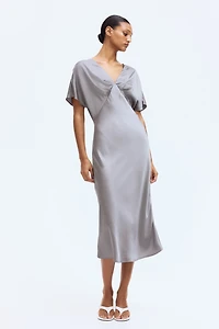 V-Neck Satin Dress