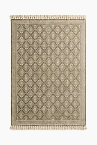 Patterned Rug with Fringe