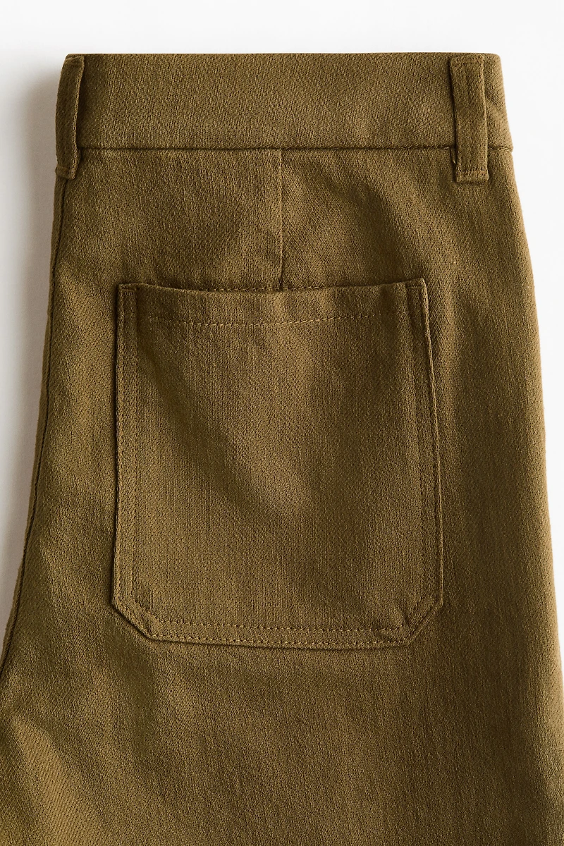Wide twill trousers