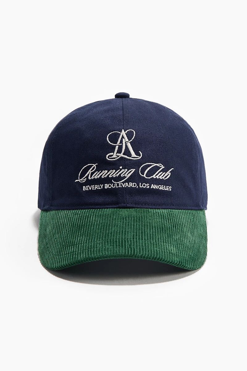 Corduroy-Visor Twill Cap