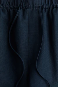 Linen-Blend Drawstring Pants