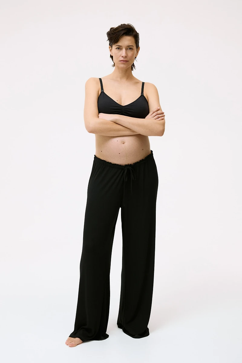 MAMA Seamless Padded Cotton-Blend Nursing Bra