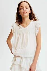 Blouse à manches volantées