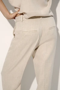 Linen-Blend Dress Pants