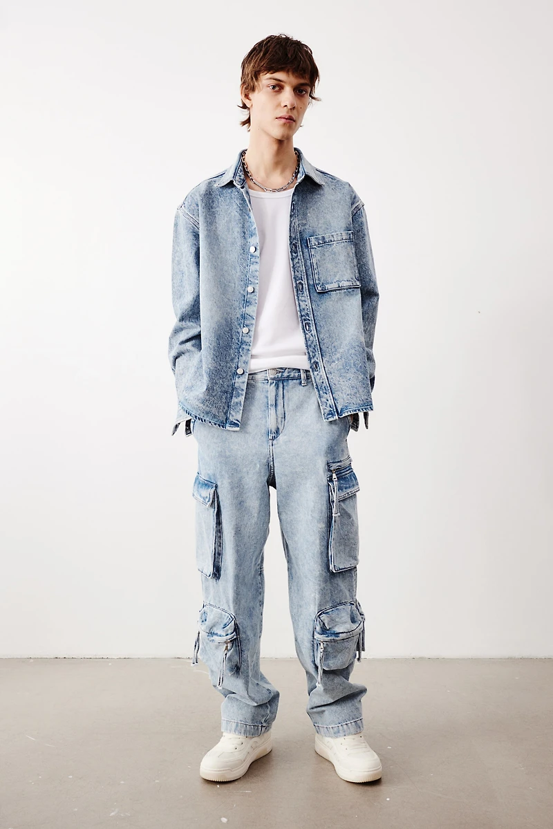 Chemise en denim carrée
