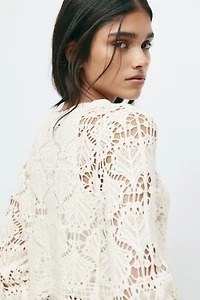 Chandail en coton à l’aspect crochet