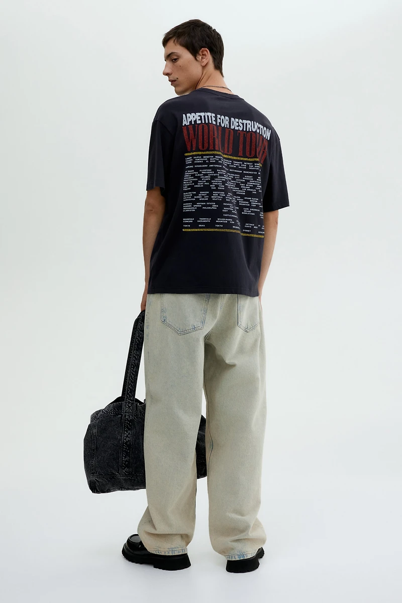 Loose Fit Vintage-Look Printed T-Shirt