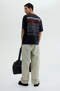 Loose Fit Vintage-Look Printed T-Shirt
