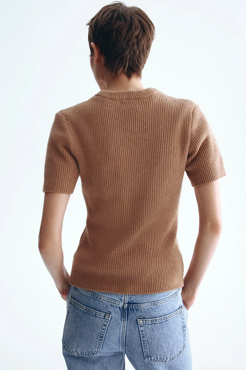 T-shirt en laine mélangée