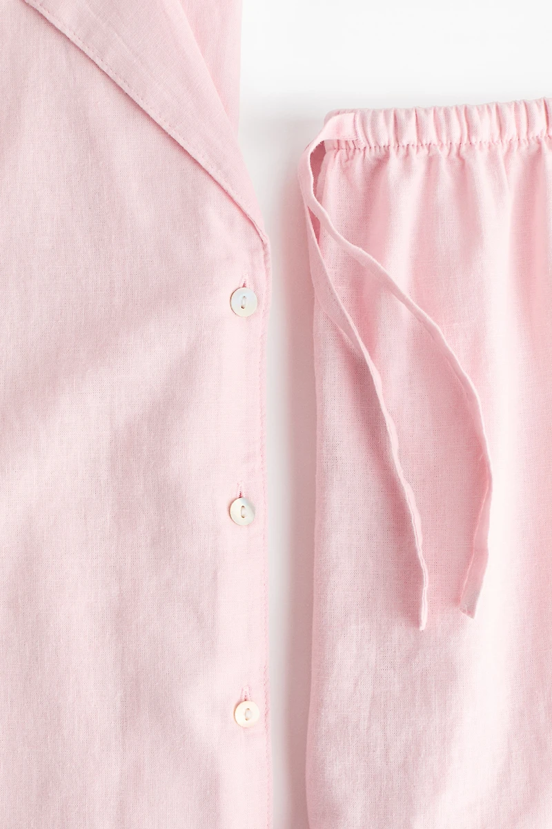 Linen-Blend Pajamas