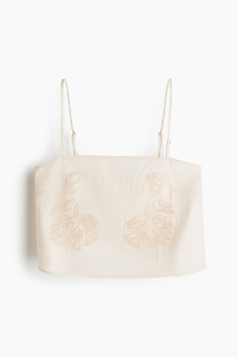 Bead-Embroidered Camisole Top