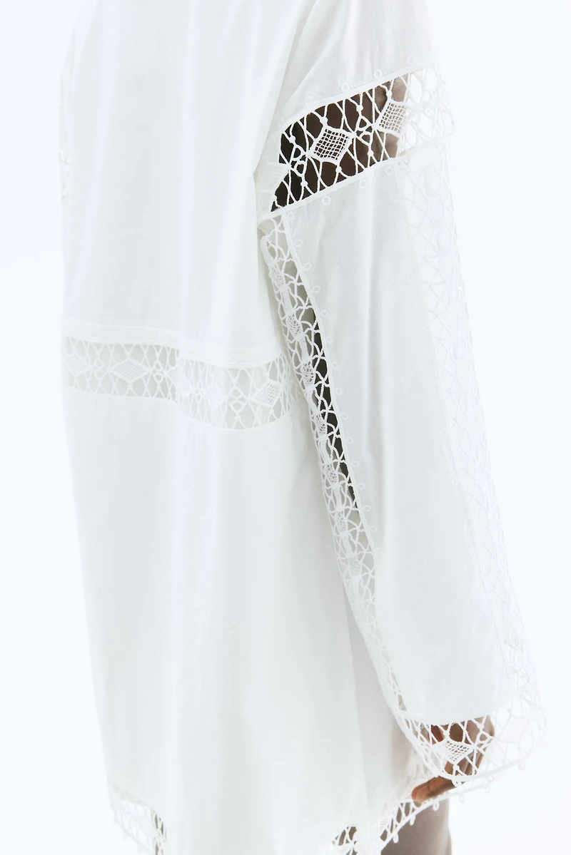 Lace-Inset Cotton Dress